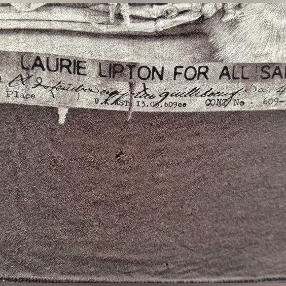 Allsaints Spitalfields T-Shirt XL Black “Death of Romance” Skull Laurie Lipton - Picture 8 of 8